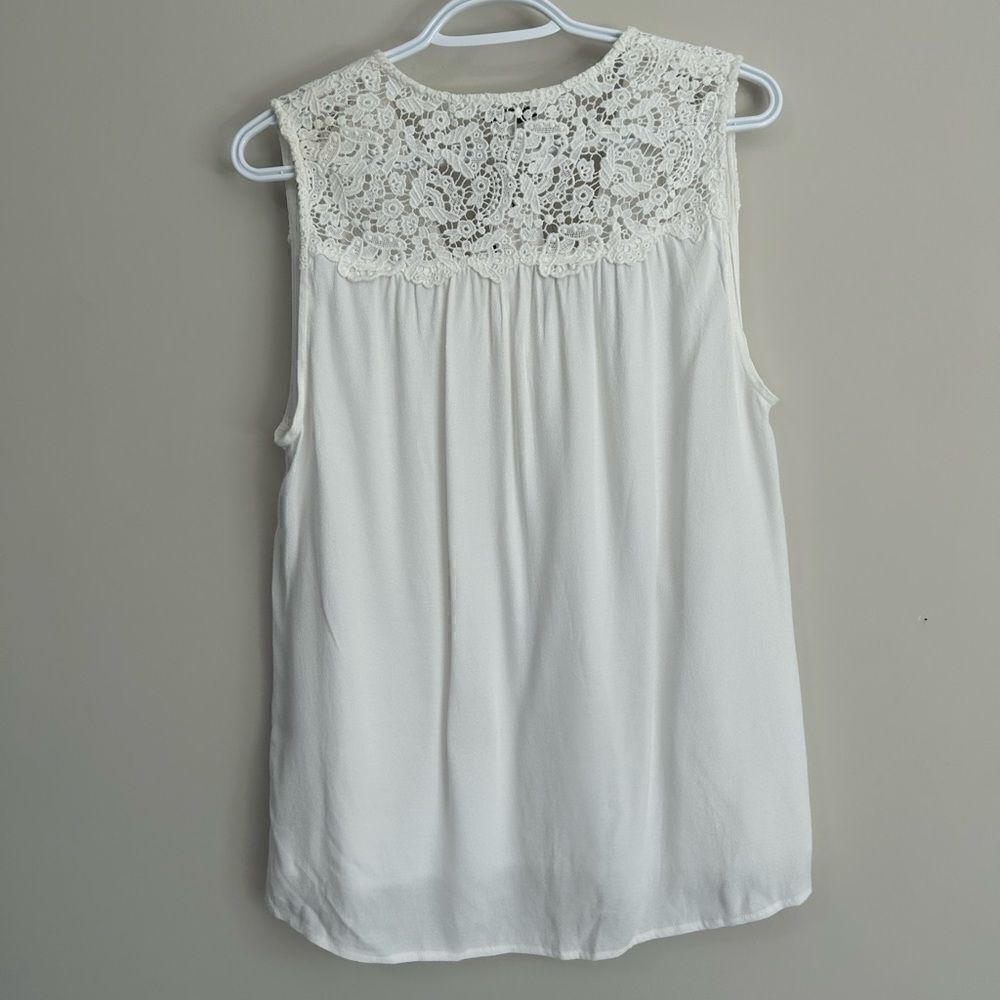 NWT Joie Porcelain Lace Sleeveless Blouse - Picture 4 of 7
